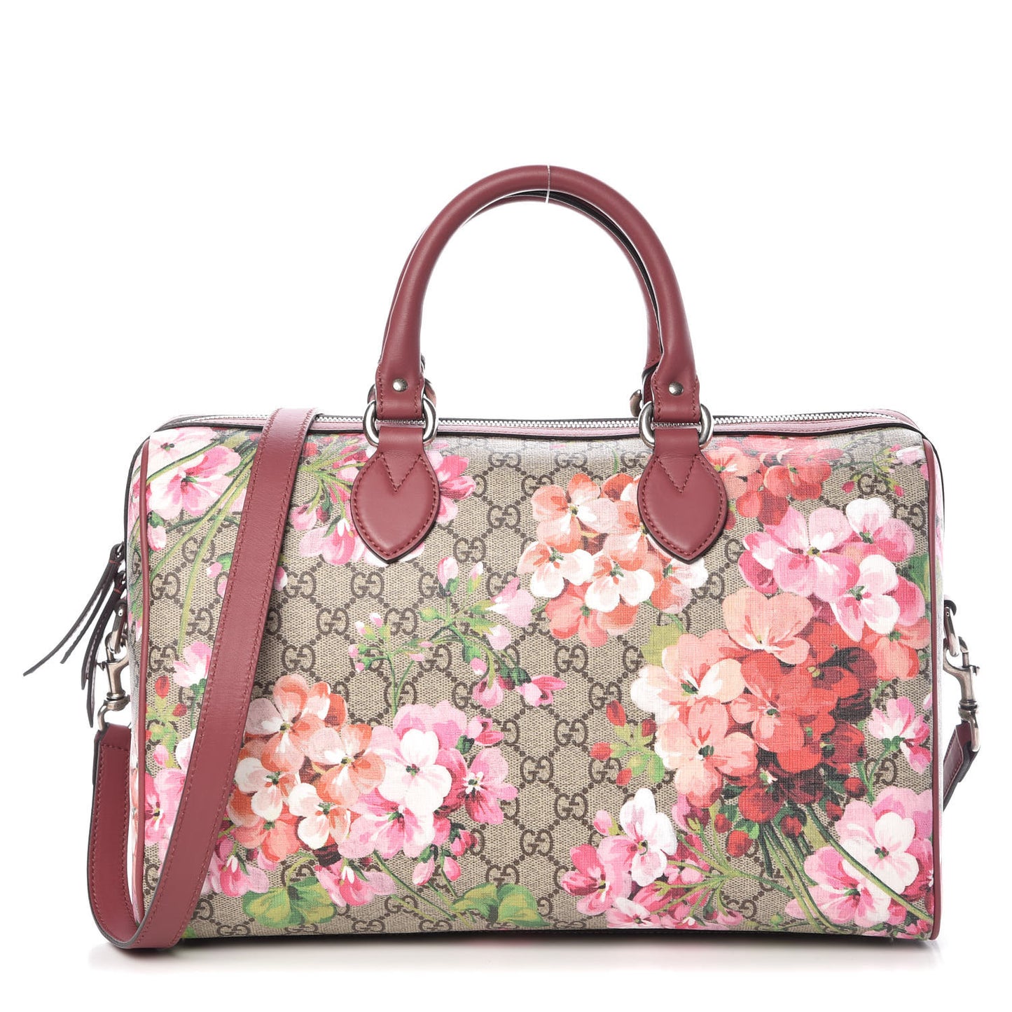 GG Supreme Monogram Blooms Medium Boston Beige Multicolor Dry Rose