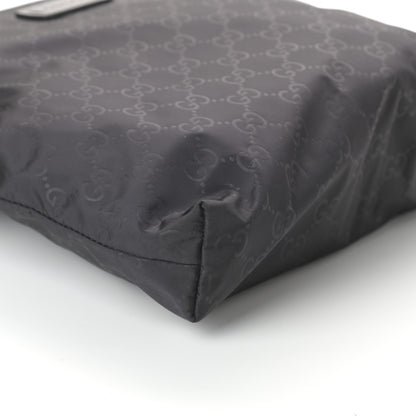 Gucci Nylon Monogram Dollar Calfskin Flat Messenger Bag Black 8 of 9