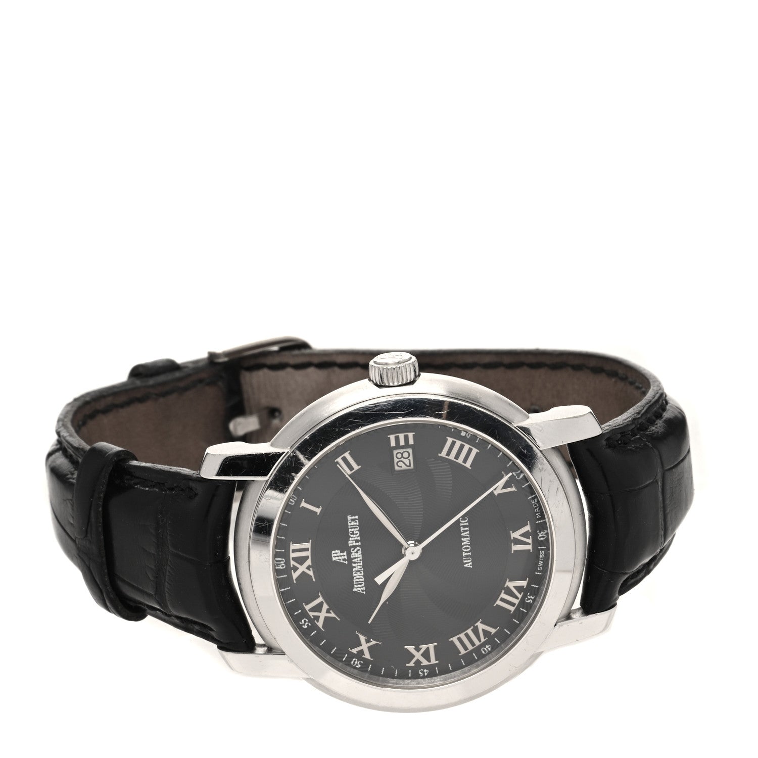 Audemars Piguet 18K White Gold Alligator 39mm Jules Audemars Automatic Watch Black 15120BC.OO.A002CR.03 2 of 5