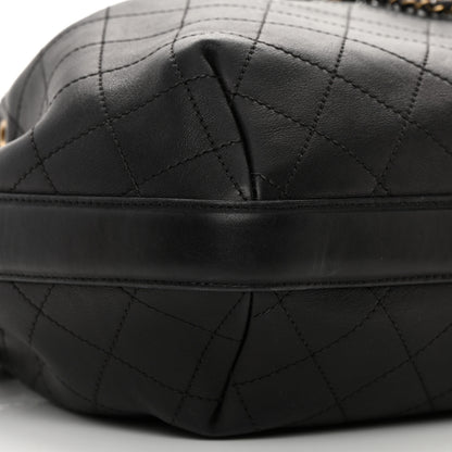 Chanel Calfskin Stitched Small Paris Rome Drawstring CC Bag Black 9 of 19