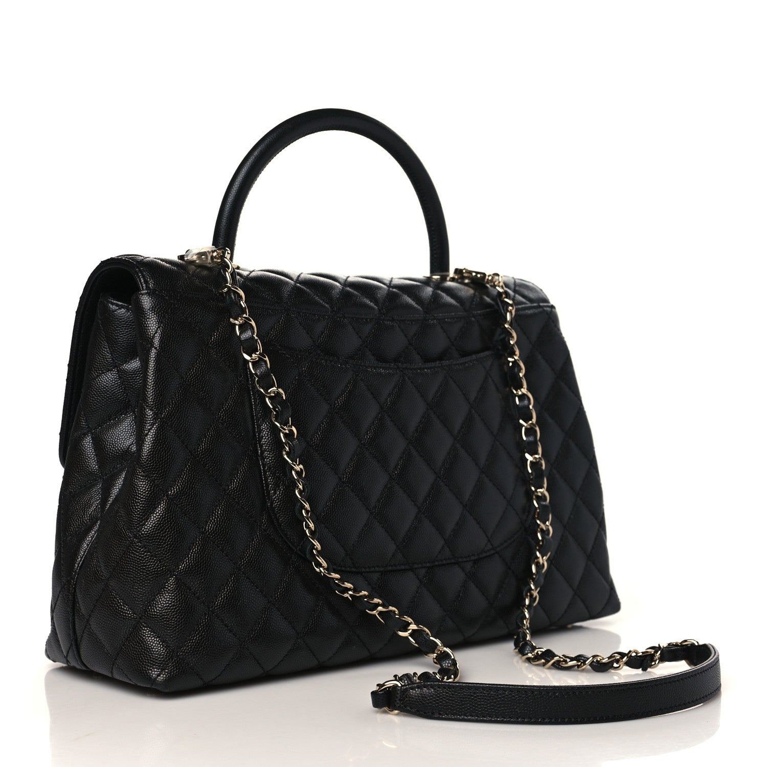 Chanel Caviar Quilted Medium Coco Handle Flap Black 2 of 8