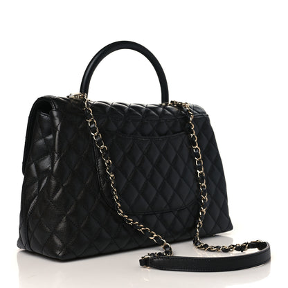 Chanel Caviar Quilted Medium Coco Handle Flap Black 2 of 8