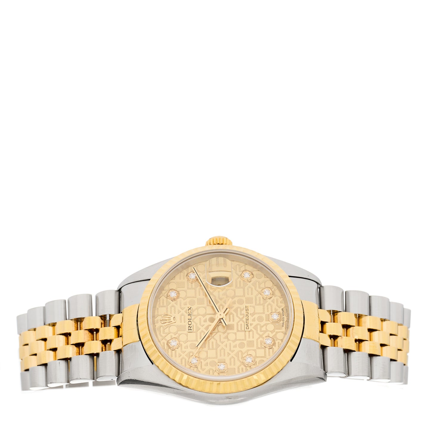 Stainless Steel 18K Yellow Gold Diamond 36mm Oyster Perpetual Datejust Watch Champagne Jubilee 16233