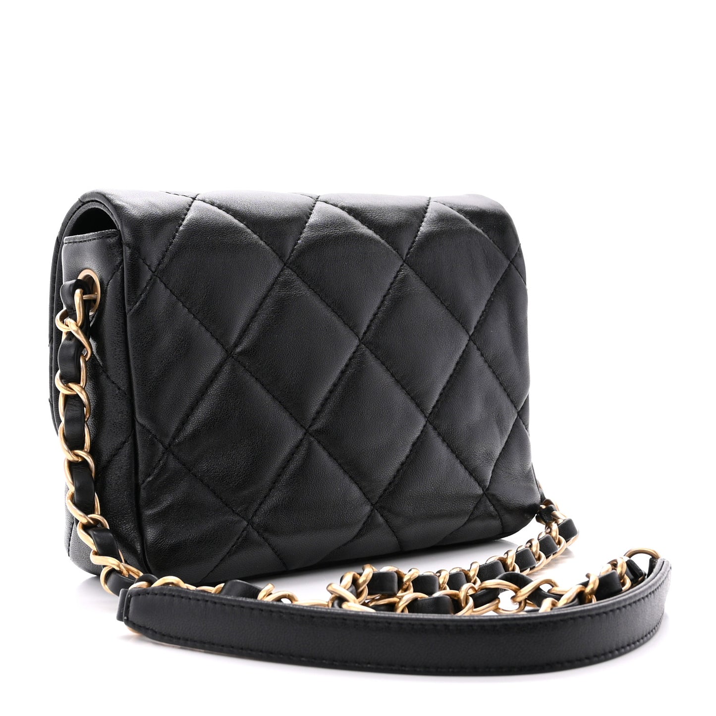 Lambskin Plexiglass Quilted Coco Love Mini Flap Black