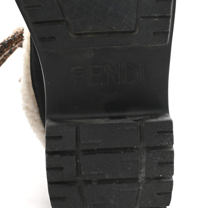 Fendi Sheepskin Suede Apres Chic Boots 38 Black 7 of 9