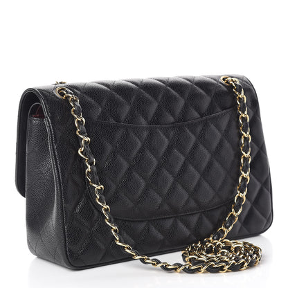 Chanel Caviar Quilted Jumbo Double Flap Black 3 of 11
