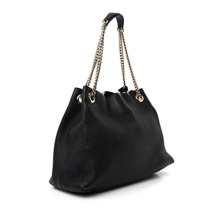Gucci Pebbled Calfskin Medium Soho Chain Shoulder Bag Black 3 of 11