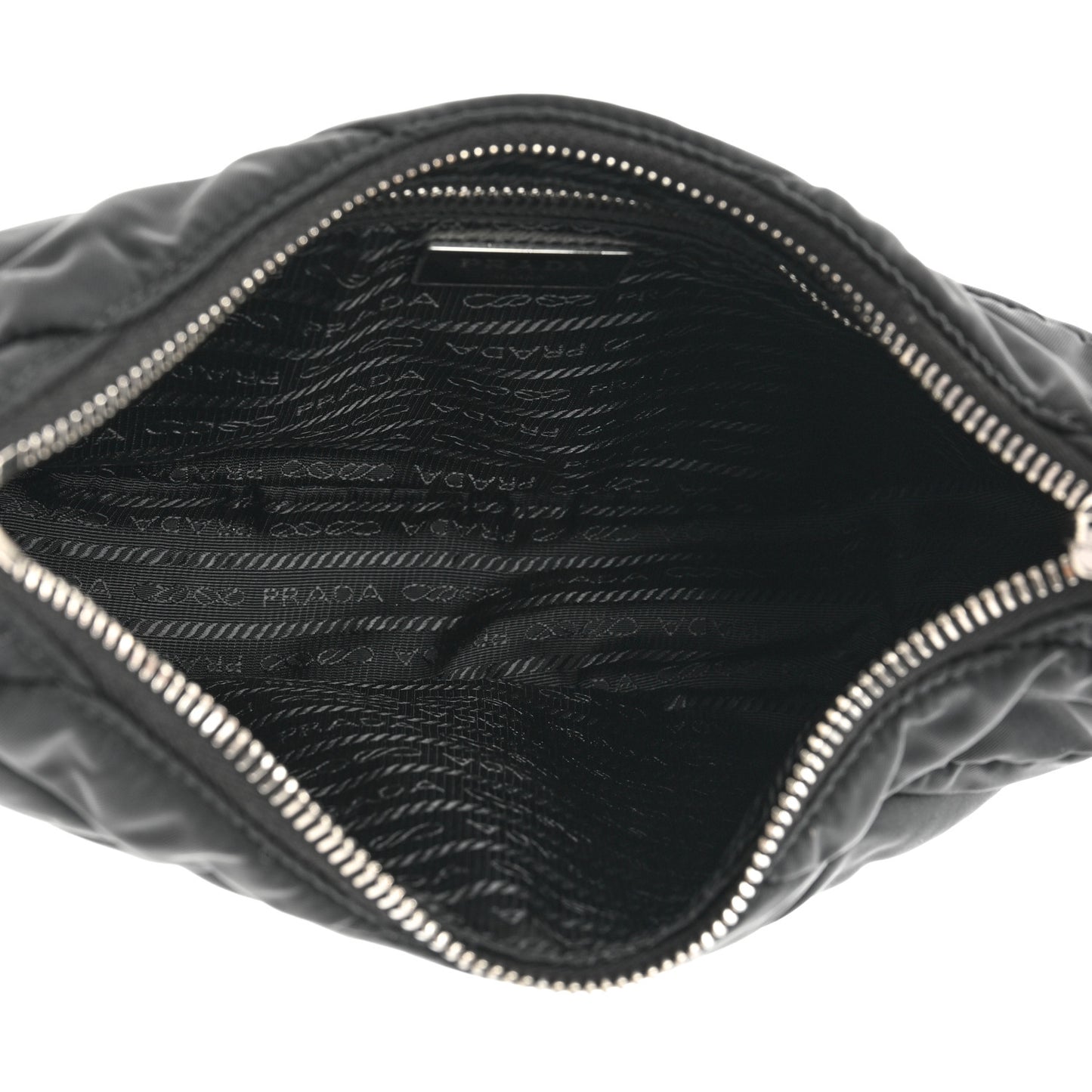 Re-Nylon Triangle Padded Patchwork Shoulder Bag Black