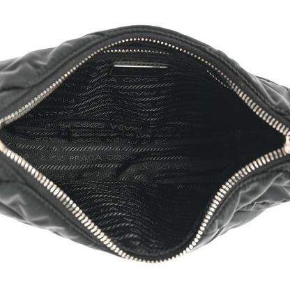 Prada Re-Nylon Triangle Padded Patchwork Shoulder Bag Black 5 of 9