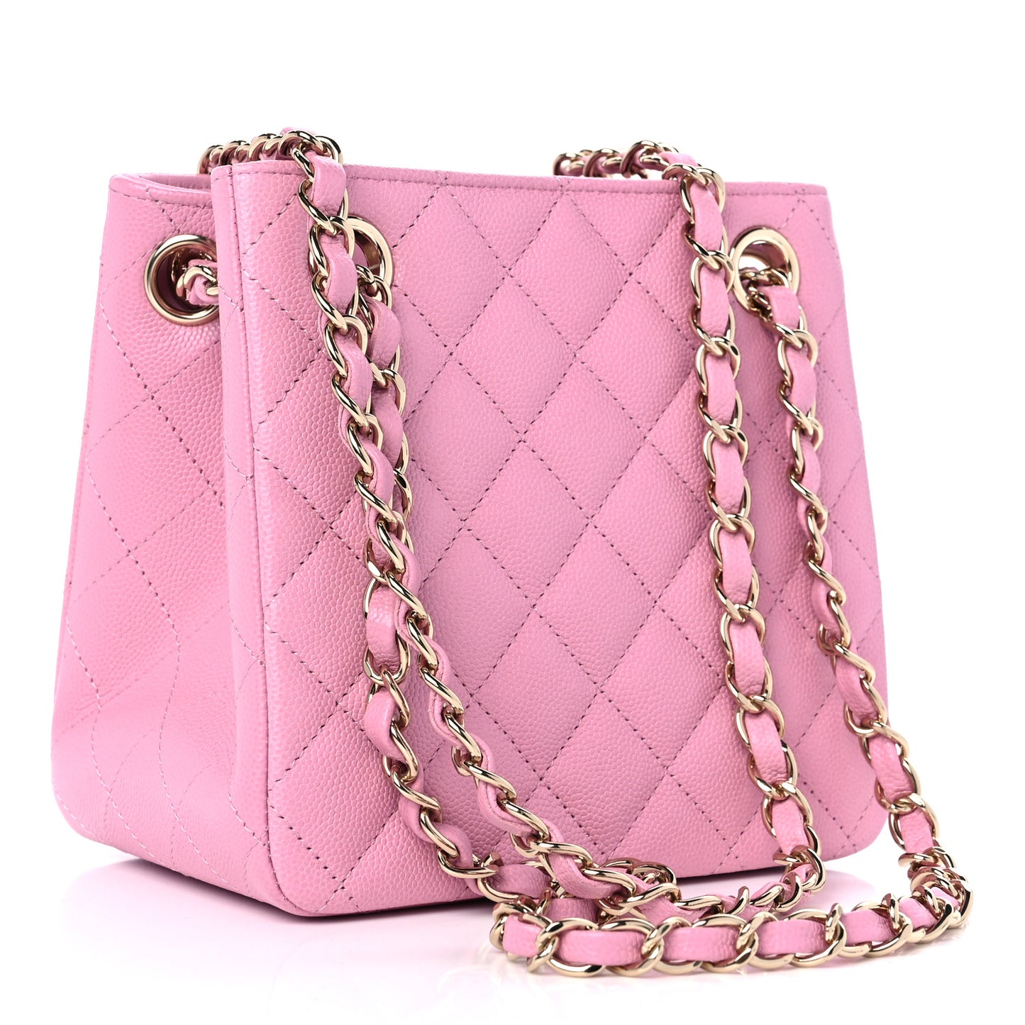 Caviar Quilted Mini Bucket Bag Pink
