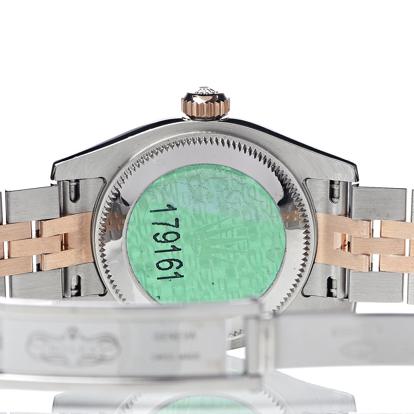 Stainless Steel 18K Everose Gold 26mm Oyster Perpetual Datejust Watch Black Roman 179161
