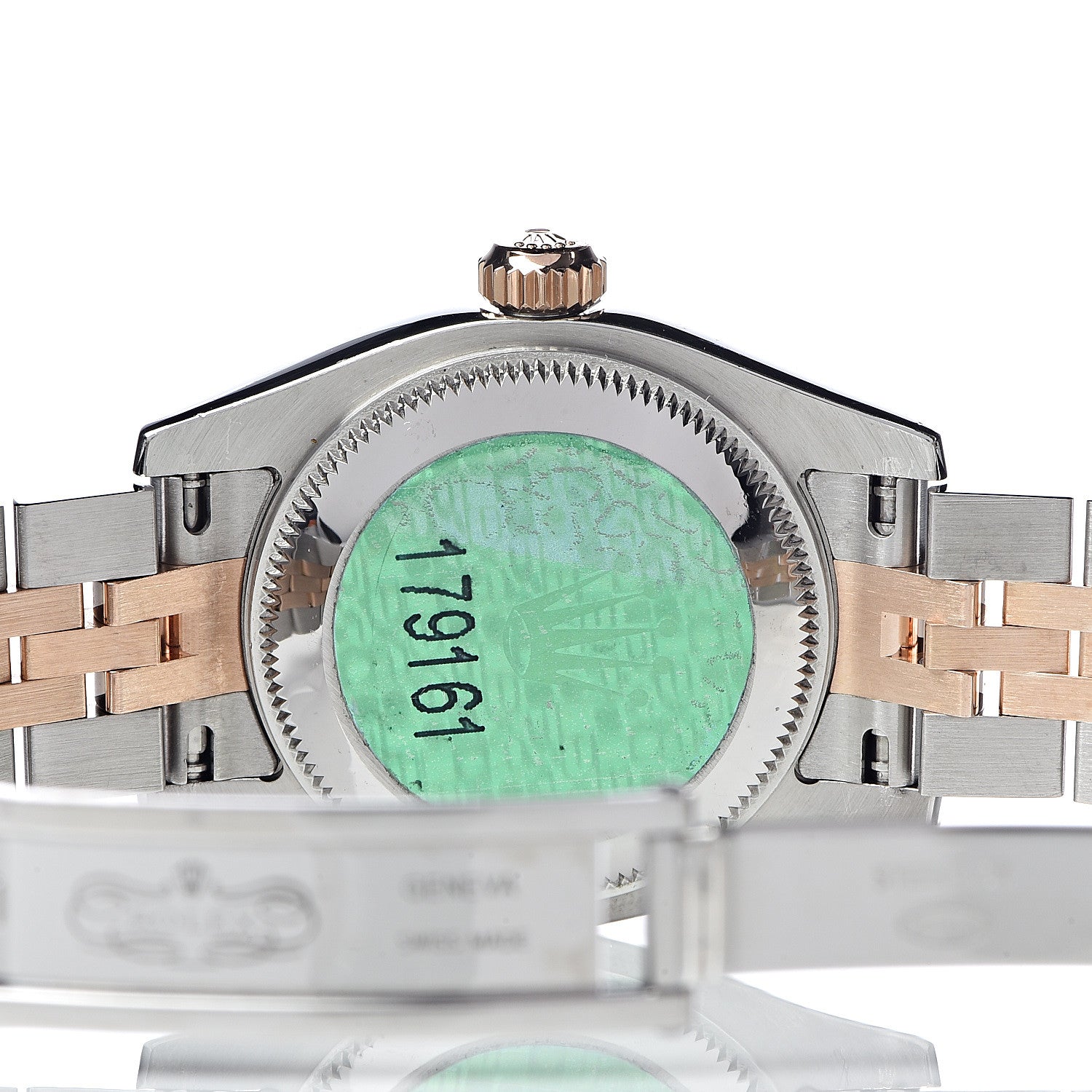 Rolex Stainless Steel 18K Everose Gold 26mm Oyster Perpetual Datejust Watch Black Roman 179161 6 of 6