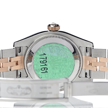 Rolex Stainless Steel 18K Everose Gold 26mm Oyster Perpetual Datejust Watch Black Roman 179161 6 of 6