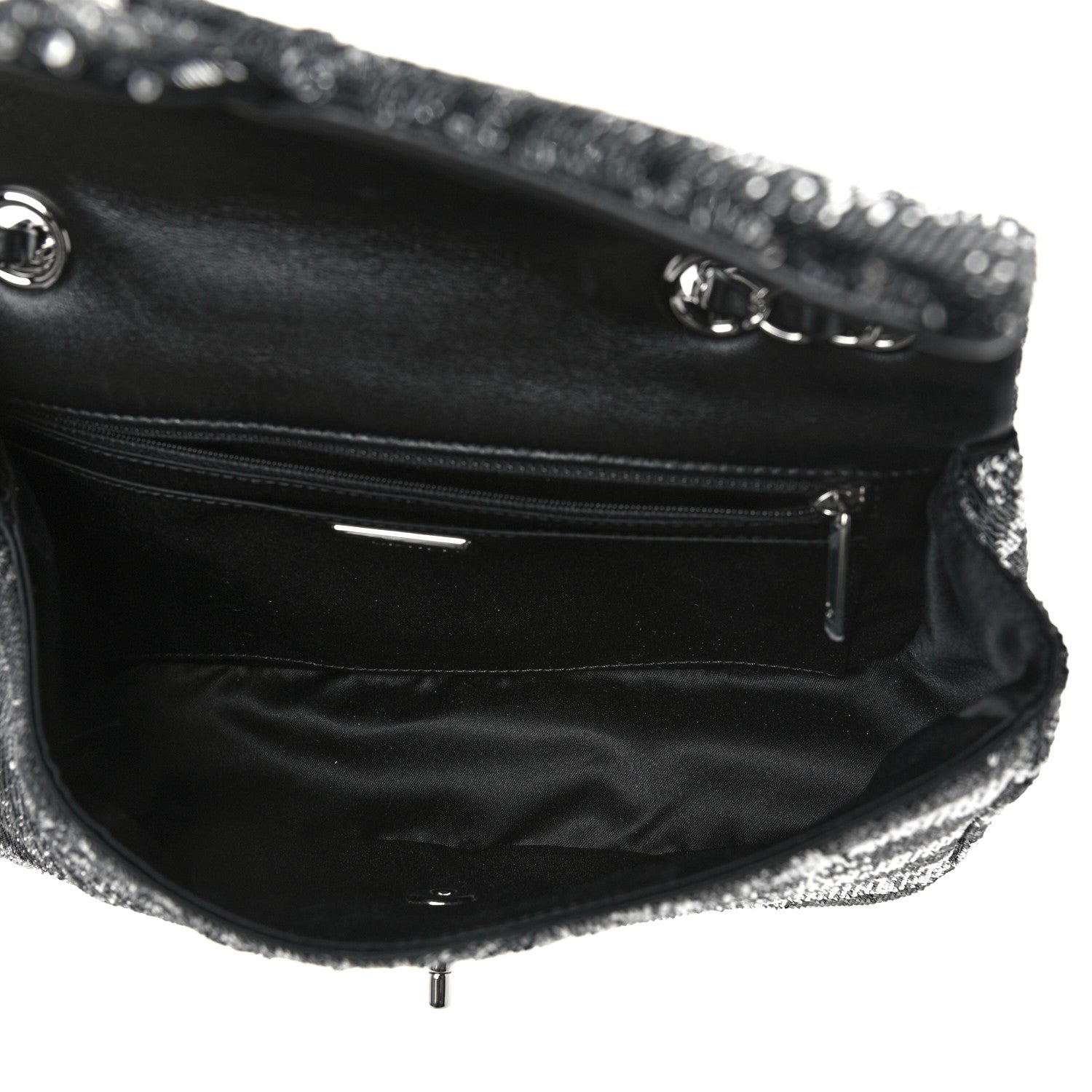 Chanel Sequin La Pausa Medium Single Flap Silver Black 5 of 12