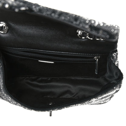 Chanel Sequin La Pausa Medium Single Flap Silver Black 5 of 12