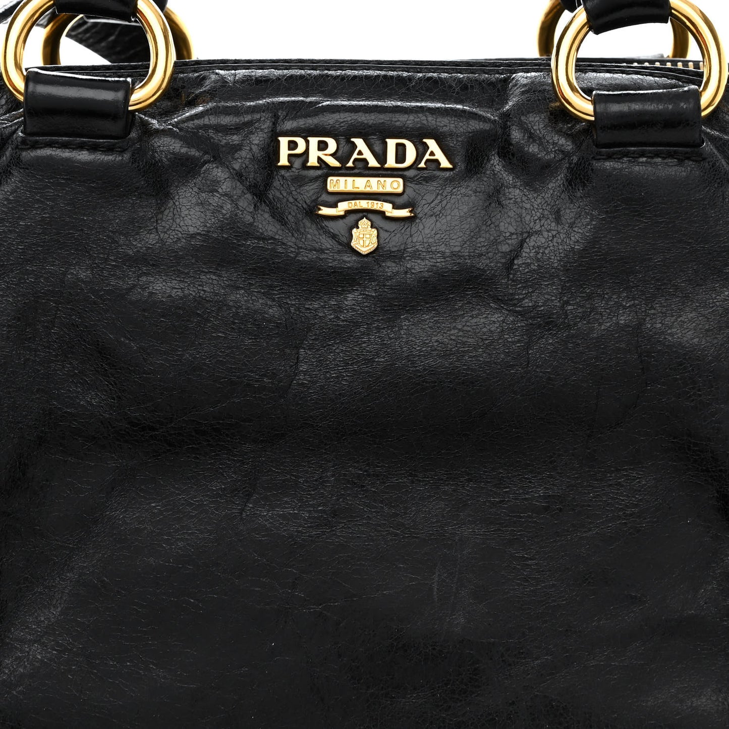 Vitello Shine Shopping Satchel Black