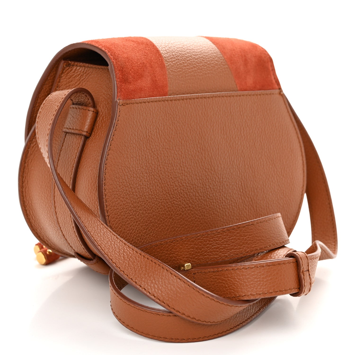 Chloe Suede Grained Calfskin Small Marcie Saddle Bag Tan 3 of 11