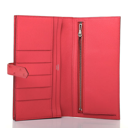 Hermes Ostrich Bearn Wallet Rouge Vif 4 of 6