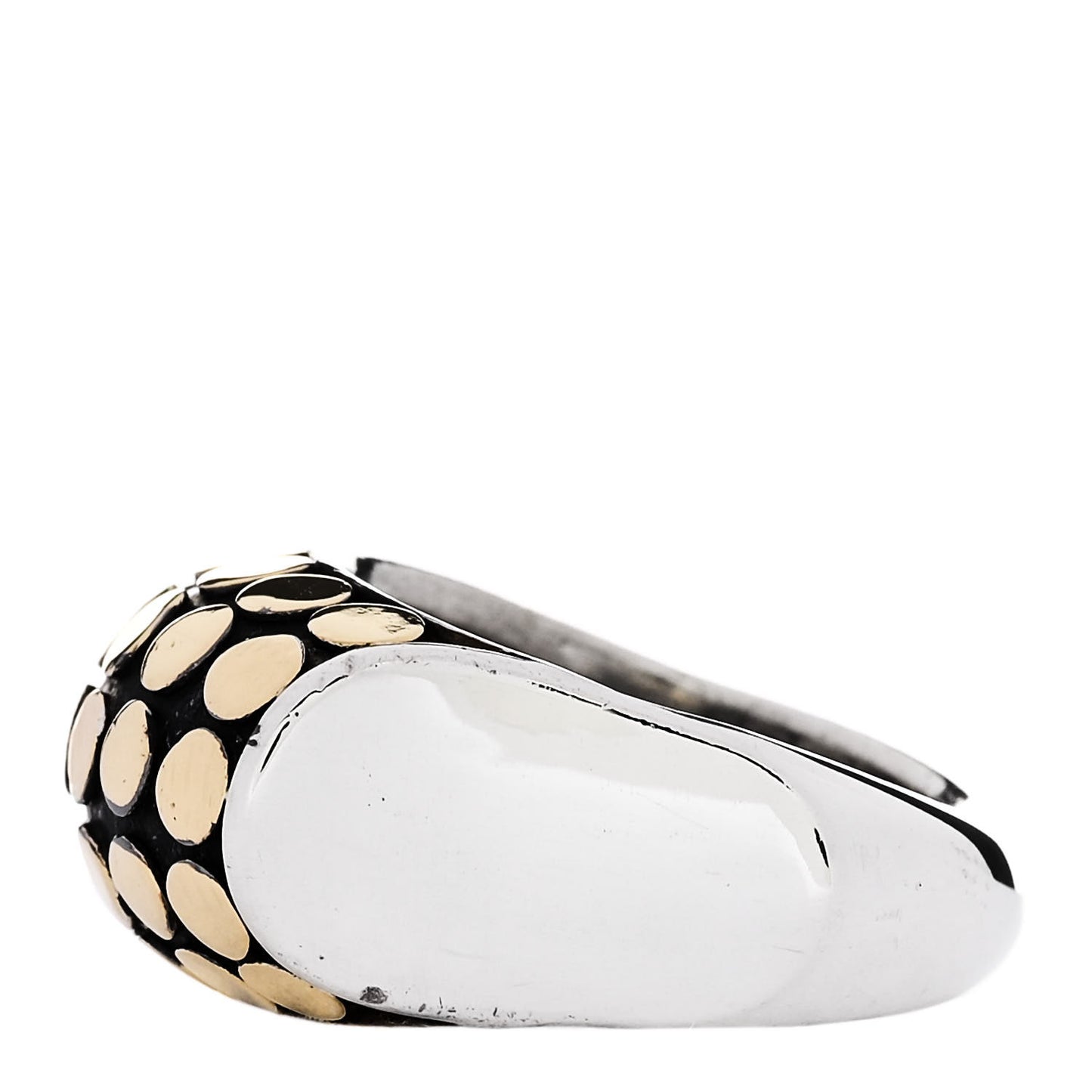 Sterling Silver 18K Yellow Gold Dot Ring 53 6.25