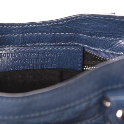 Balenciaga Agneau Classic Silver Hardware Mini City Bleu Profond 9 of 11