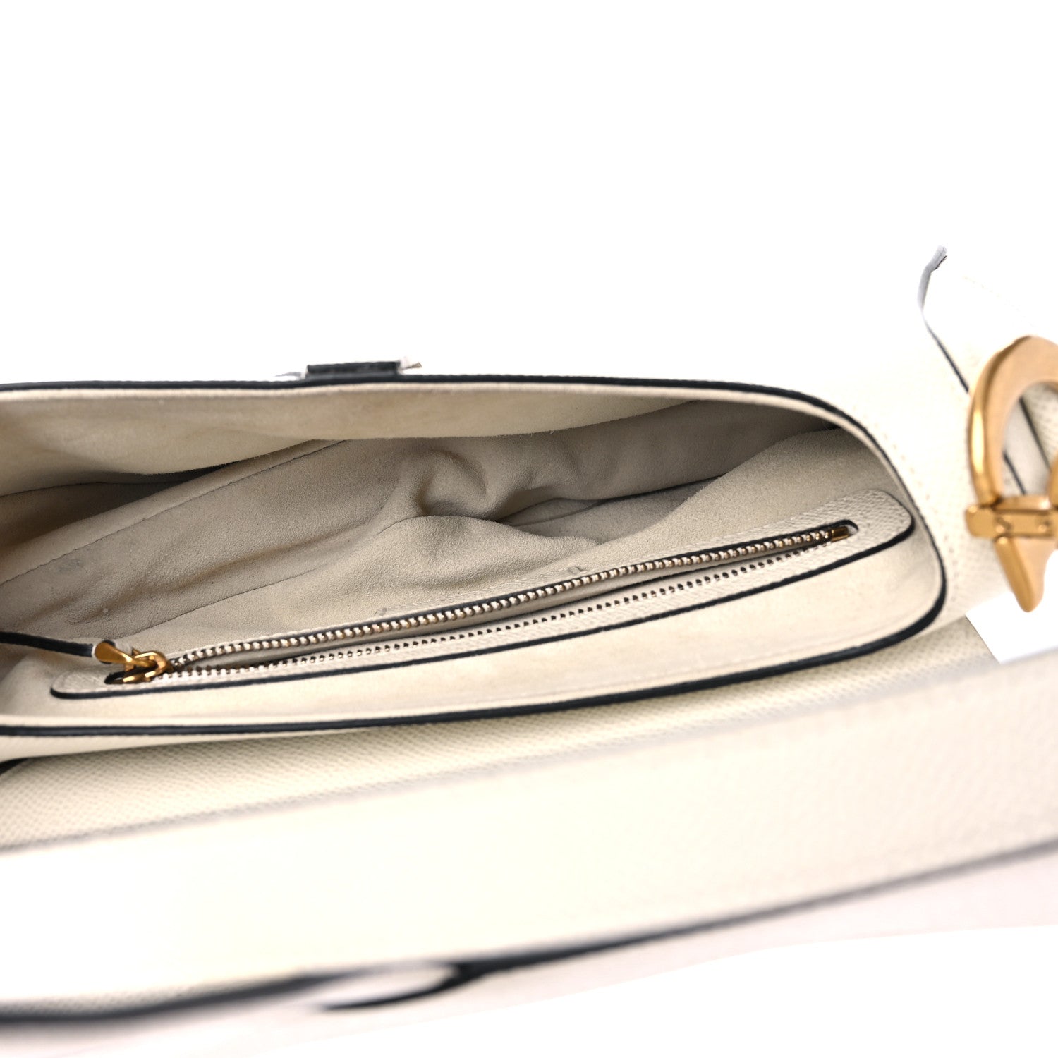 Christian Dior Grained Calfskin Saddle Bag White 7 of 9