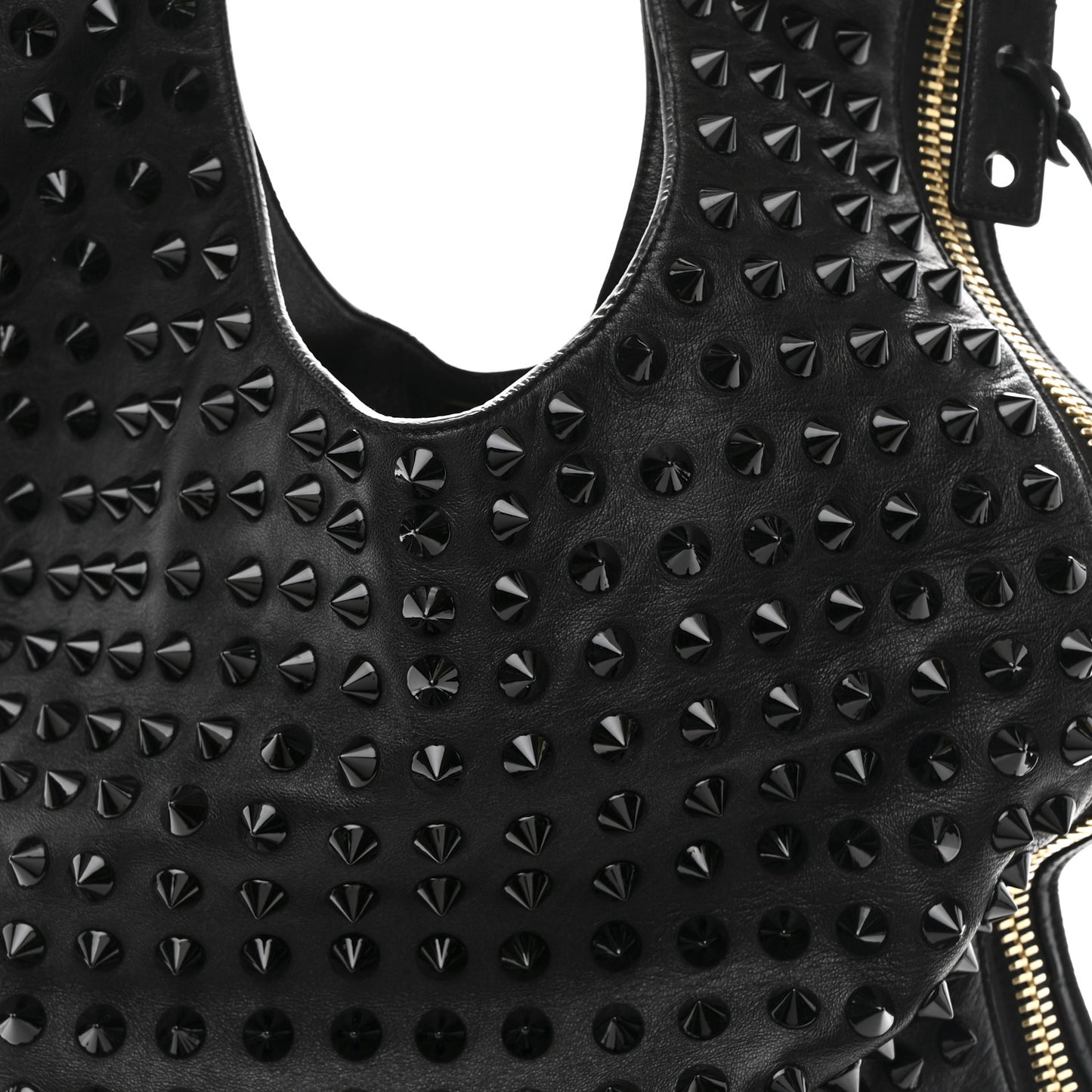 Ramskin Studded Large Alix Padlock Zip Shoulder Bag Black