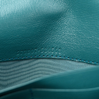 Gucci Azalea Calfskin Enamel Matelasse Diagonal Torchon GG Marmont Chain Wallet Imperial Blue Pavone 7 of 11