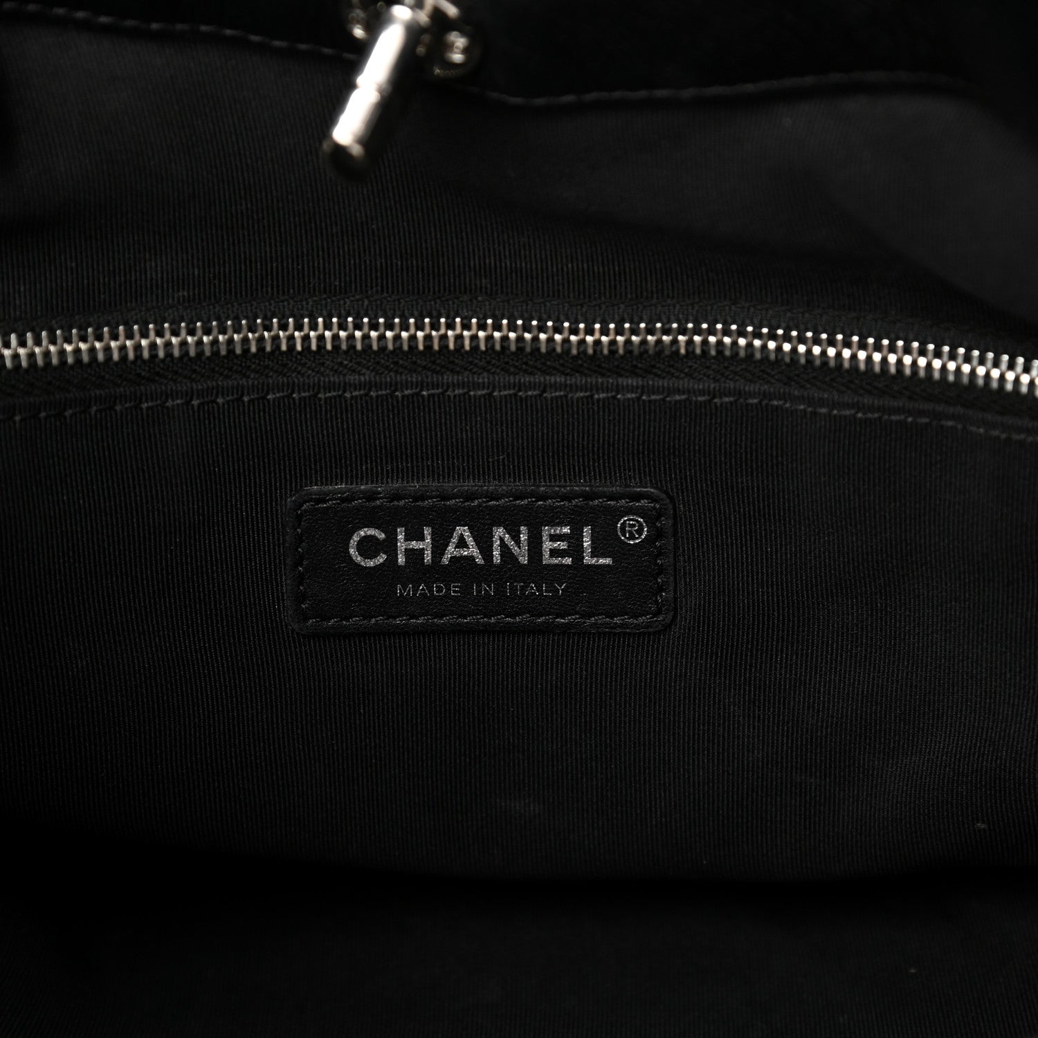 Chanel Glazed Calfskin Chevron Stitched Large 31 Shopping Bag Black 6 of 11