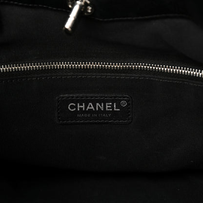 Chanel Glazed Calfskin Chevron Stitched Large 31 Shopping Bag Black 6 of 11