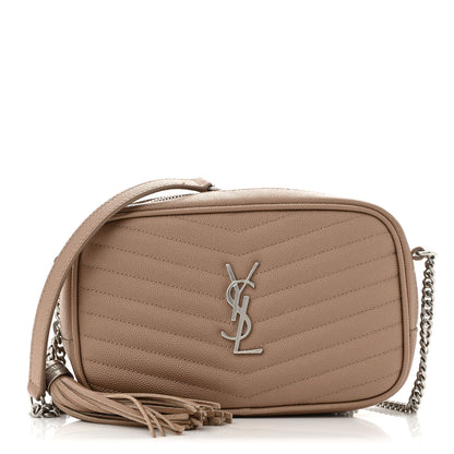Saint Laurent Grain De Poudre Matelasse Monogram Mini Lou Camera Bag Gold Sand 1 of 12