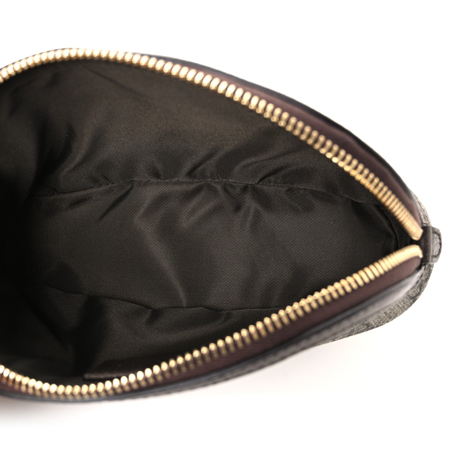 Gucci GG Supreme Monogram Textured Calfskin Web Medium Ophidia Cosmetic Case Beige Ebony New Acero 5 of 8