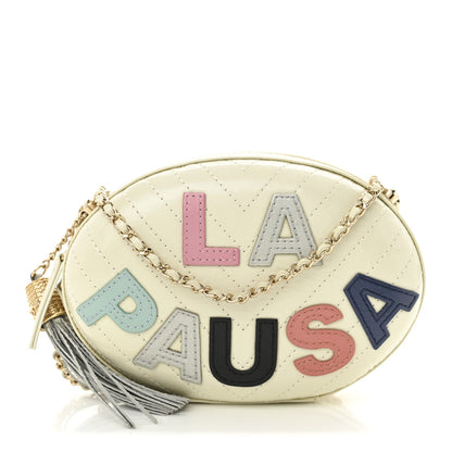 Chanel Embroidered Lambskin Chevron Quilted La Pausa Evening Bag White 1 of 11