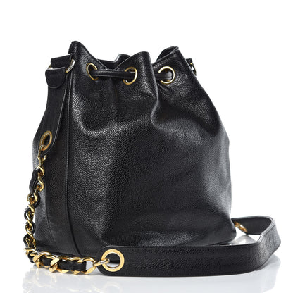 Chanel Caviar CC Drawstring Shoulder Bag Black 4 of 12