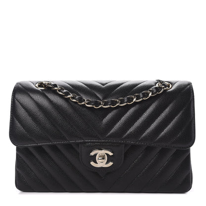 Chanel Caviar Chevron Quilted Small Double Flap Black 1 of 11