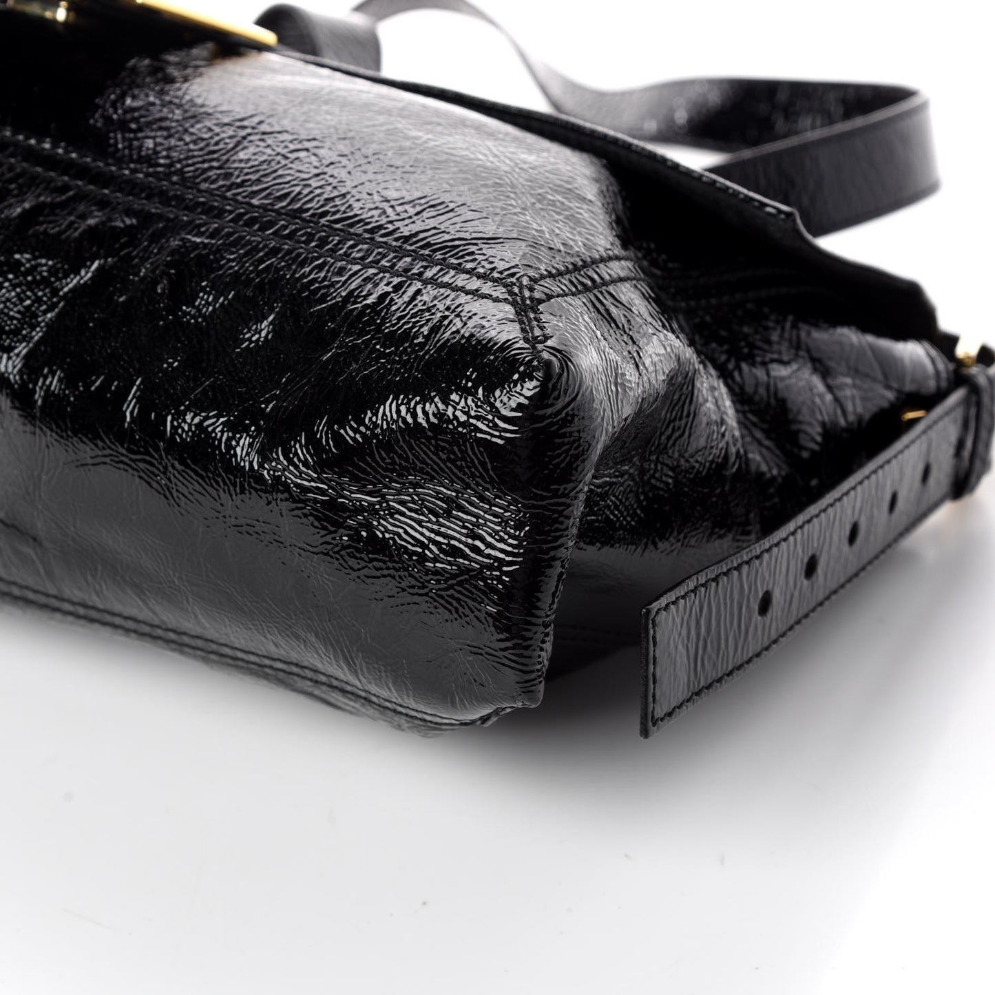 Vitello Naplak Large Convertible Baguette Black