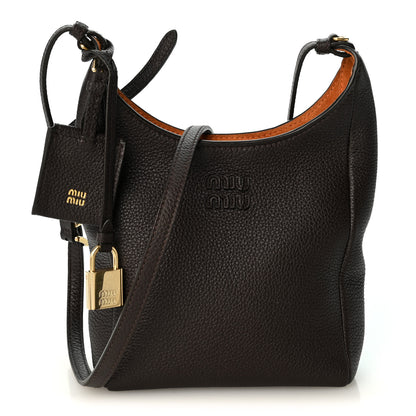 Miu Miu Vitello Phenix Small Padlock Crossbody Bag Moro 1 of 10