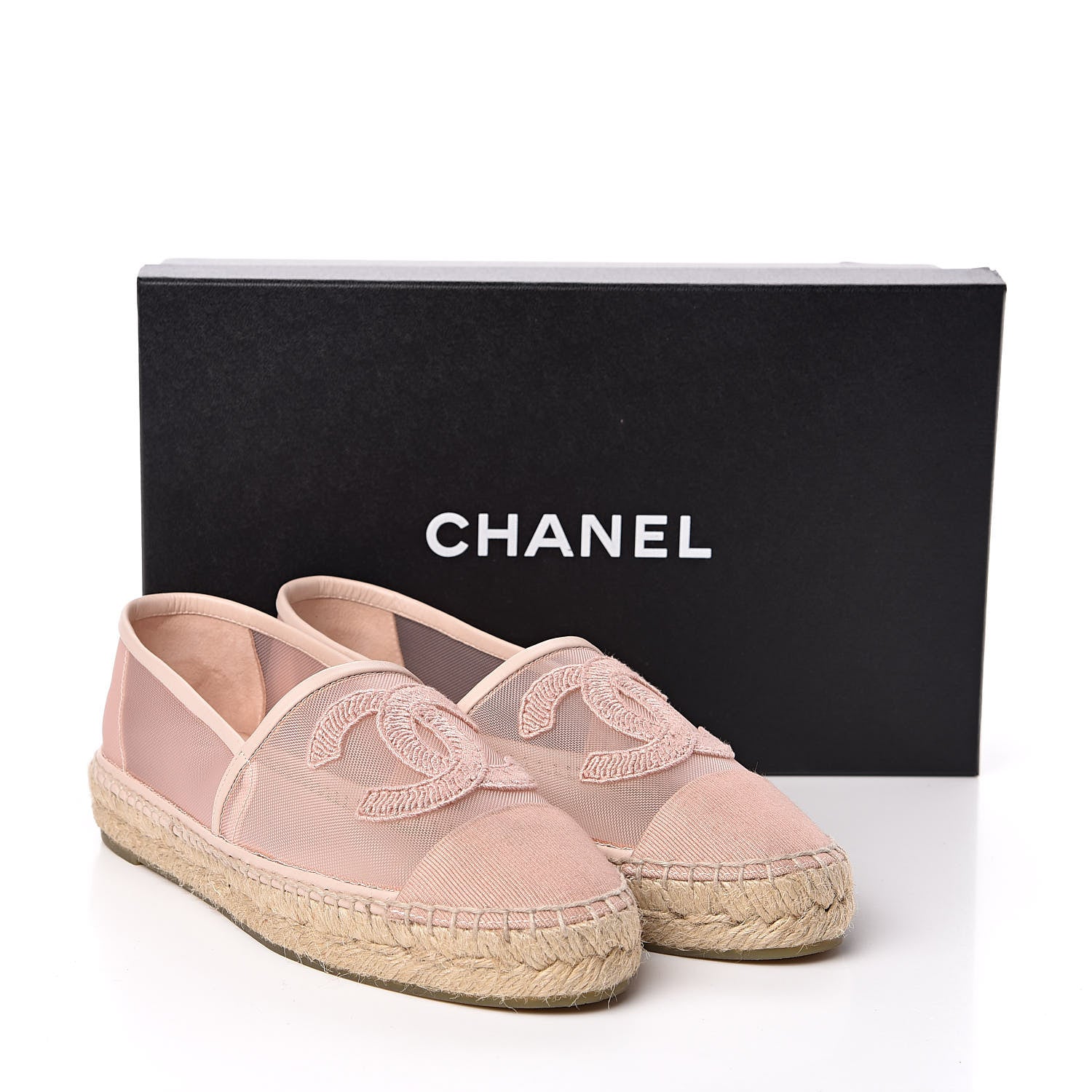 Chanel Mesh Grosgrain CC Espadrilles 36 Pink 10 of 10