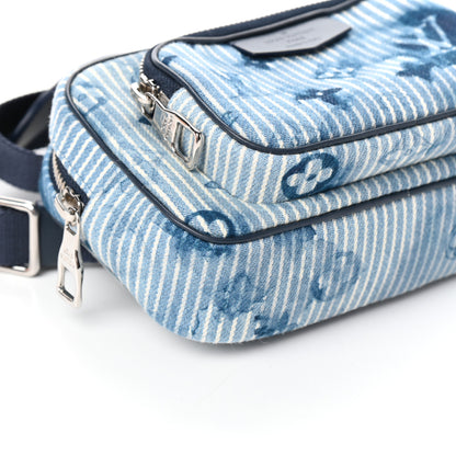 Louis Vuitton Hickory Stripes Denim Monogram Watercolor Outdoor Pouch Blue 8 of 9