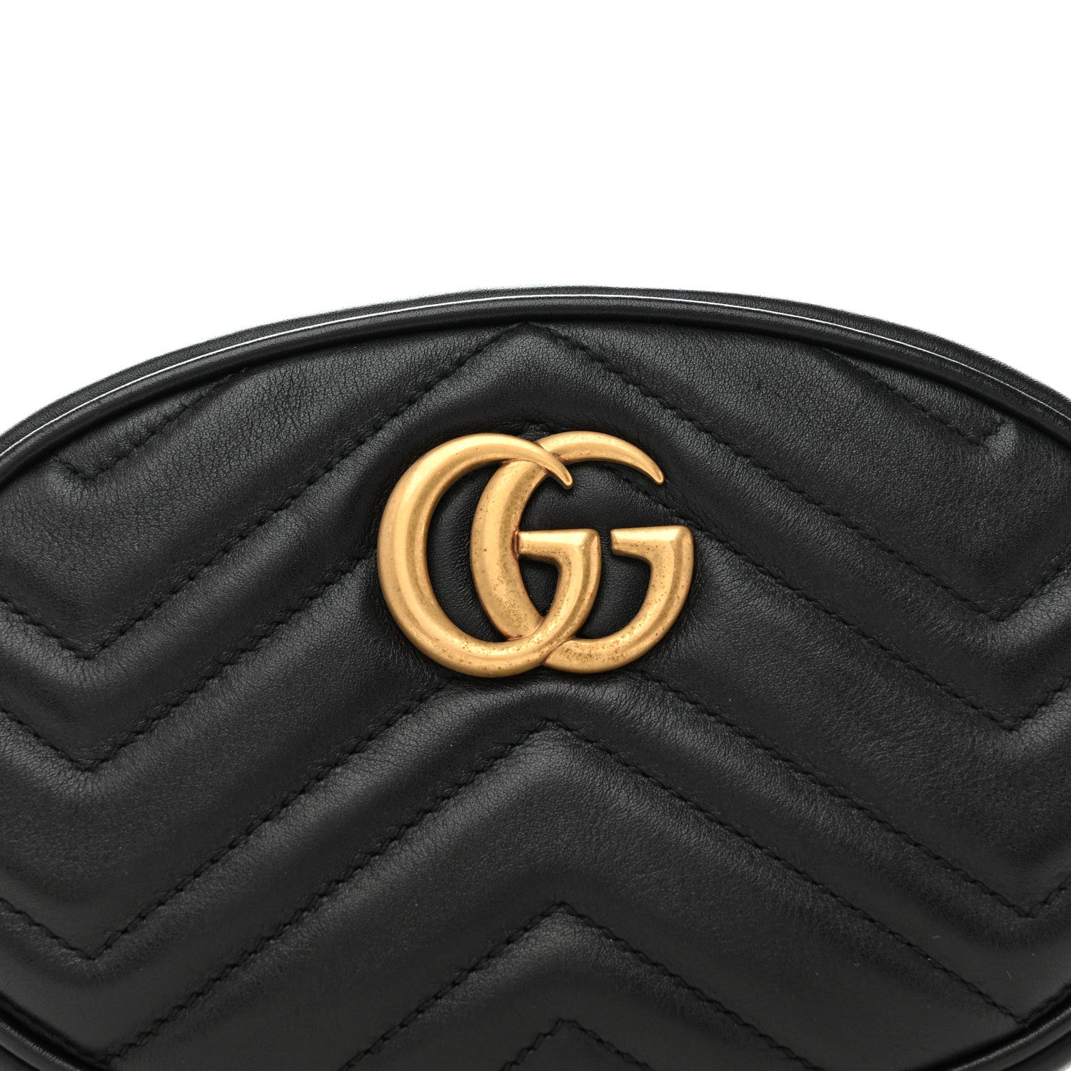 Gucci Calfskin Matelasse GG Marmont Belt Bag 85 34 Black 8 of 14