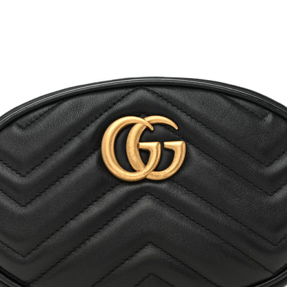 Gucci Calfskin Matelasse GG Marmont Belt Bag 85 34 Black 8 of 14