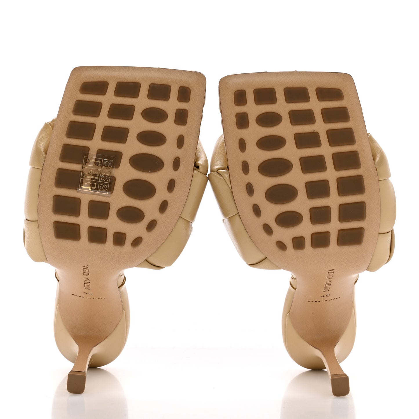 Nappa Maxi Intrecciato Lido Mule Sandals 40 Cane Sugar
