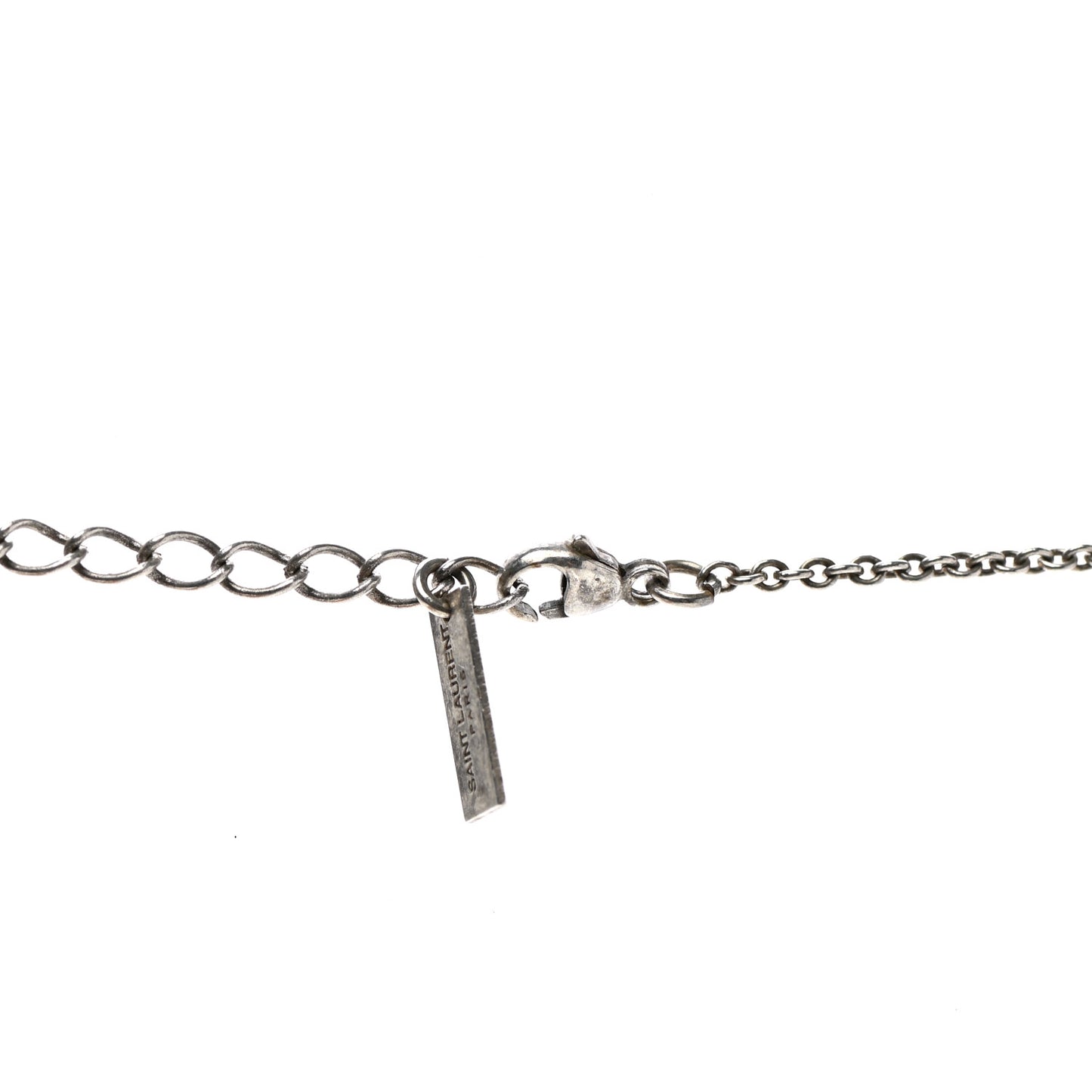 Brass Skeleton Chain Necklace Silver