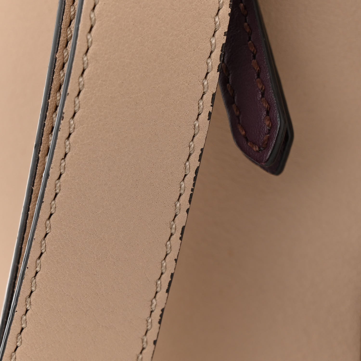 Fendi Vitello Dolce Medium By The Way Boston Bag Latte Camelia Bordeaux 14 of 14