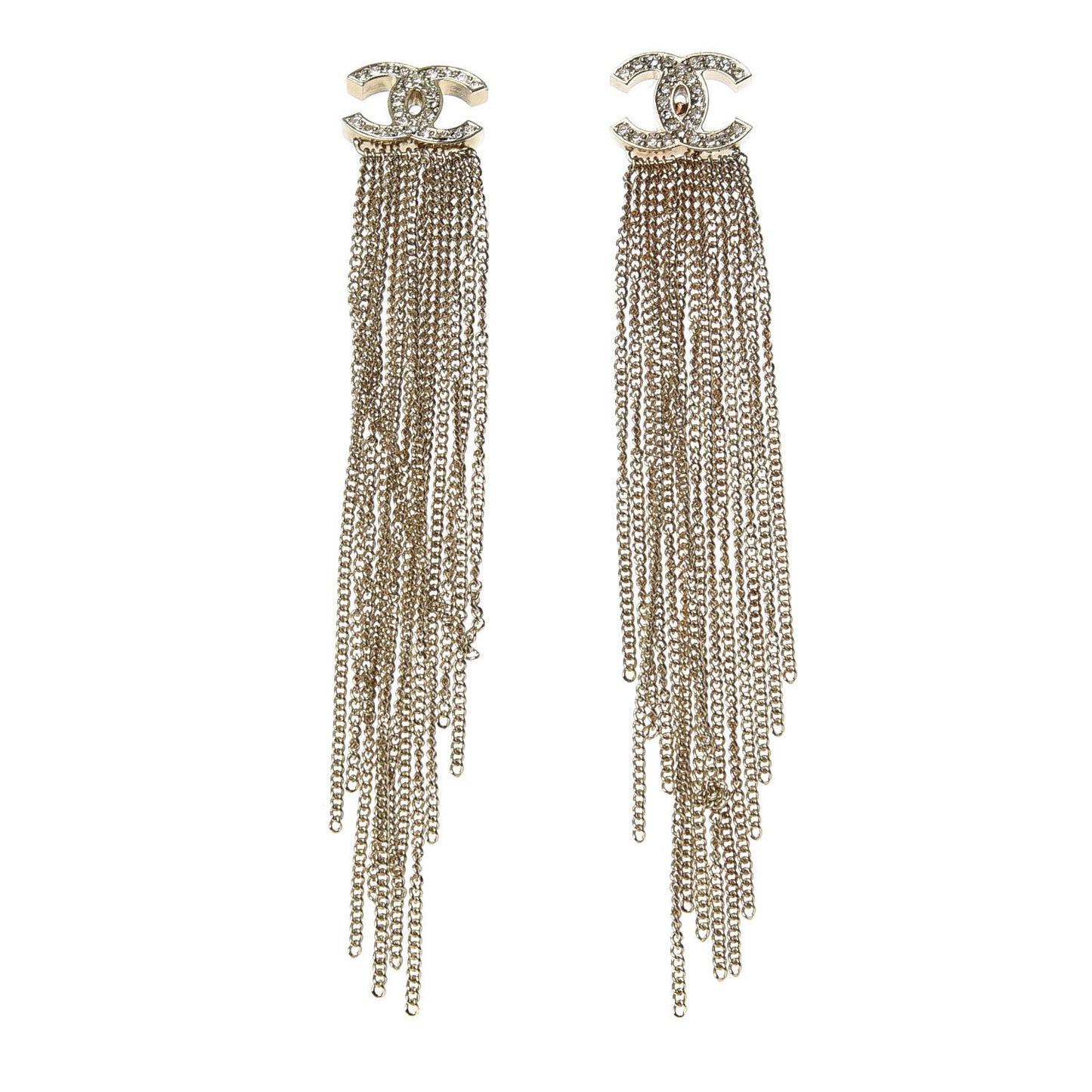 Crystal Chain CC Dangle Earphone Charms Gold
