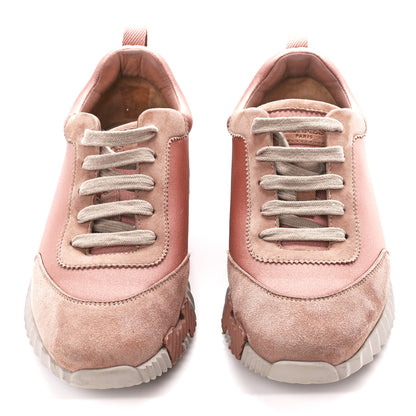 Hermes Sport Goatskin Suede Goatskin Bouncing Sneakers 38 Rose Porcelaine 2 of 8