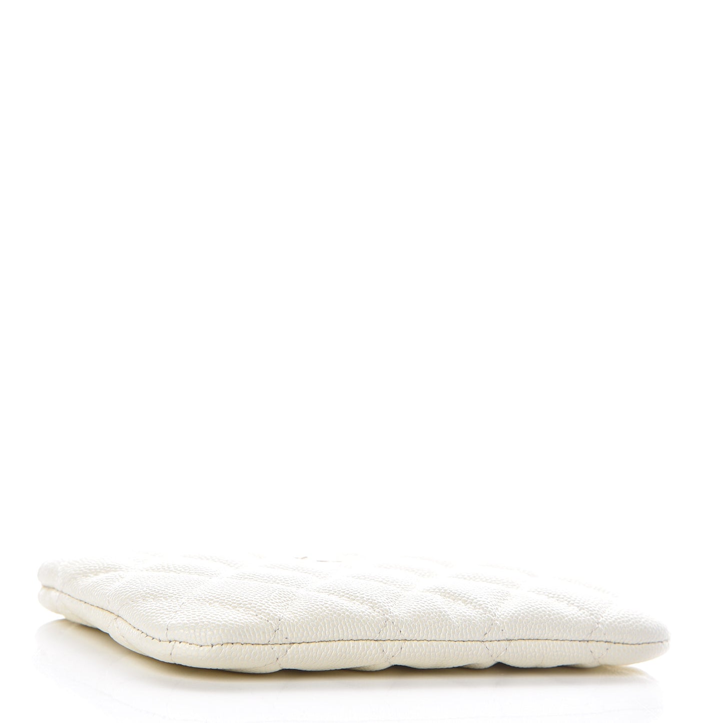 Caviar Quilted Small Cosmetic Case White