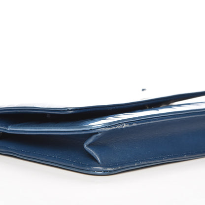 Chanel Patent Camellia Wallet on Chain WOC Blue 11 of 13