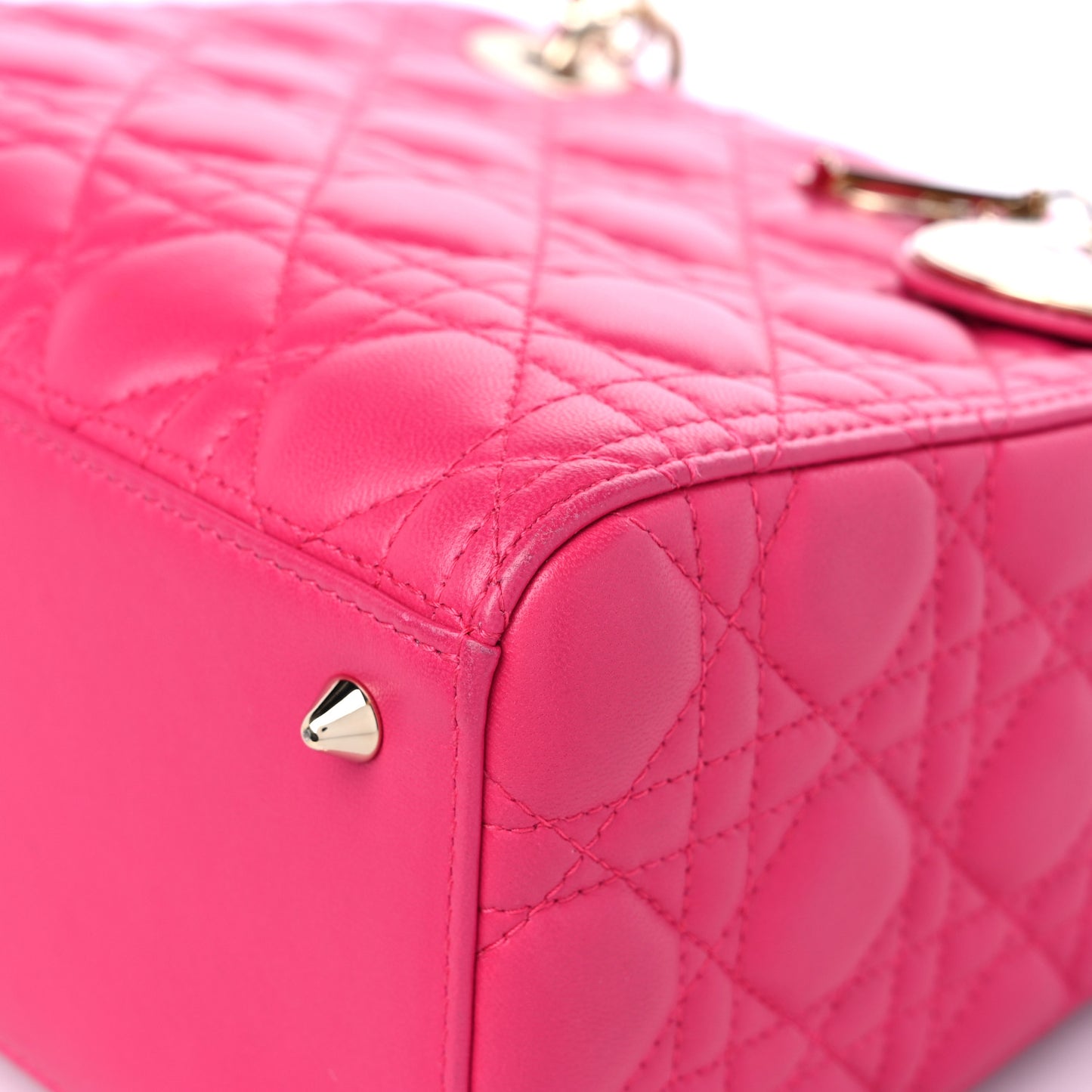 Lambskin Cannage Medium Lady Dior Fuchsia