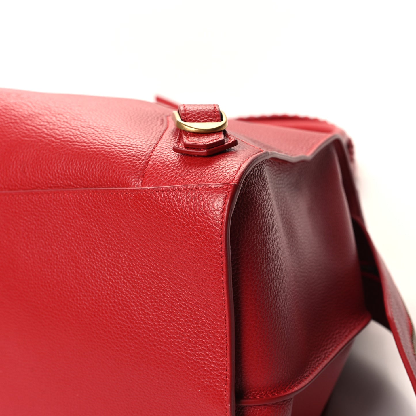 Grained Calfskin Neo Classic Gold Hardware Large Top Handle Bag Medium Red