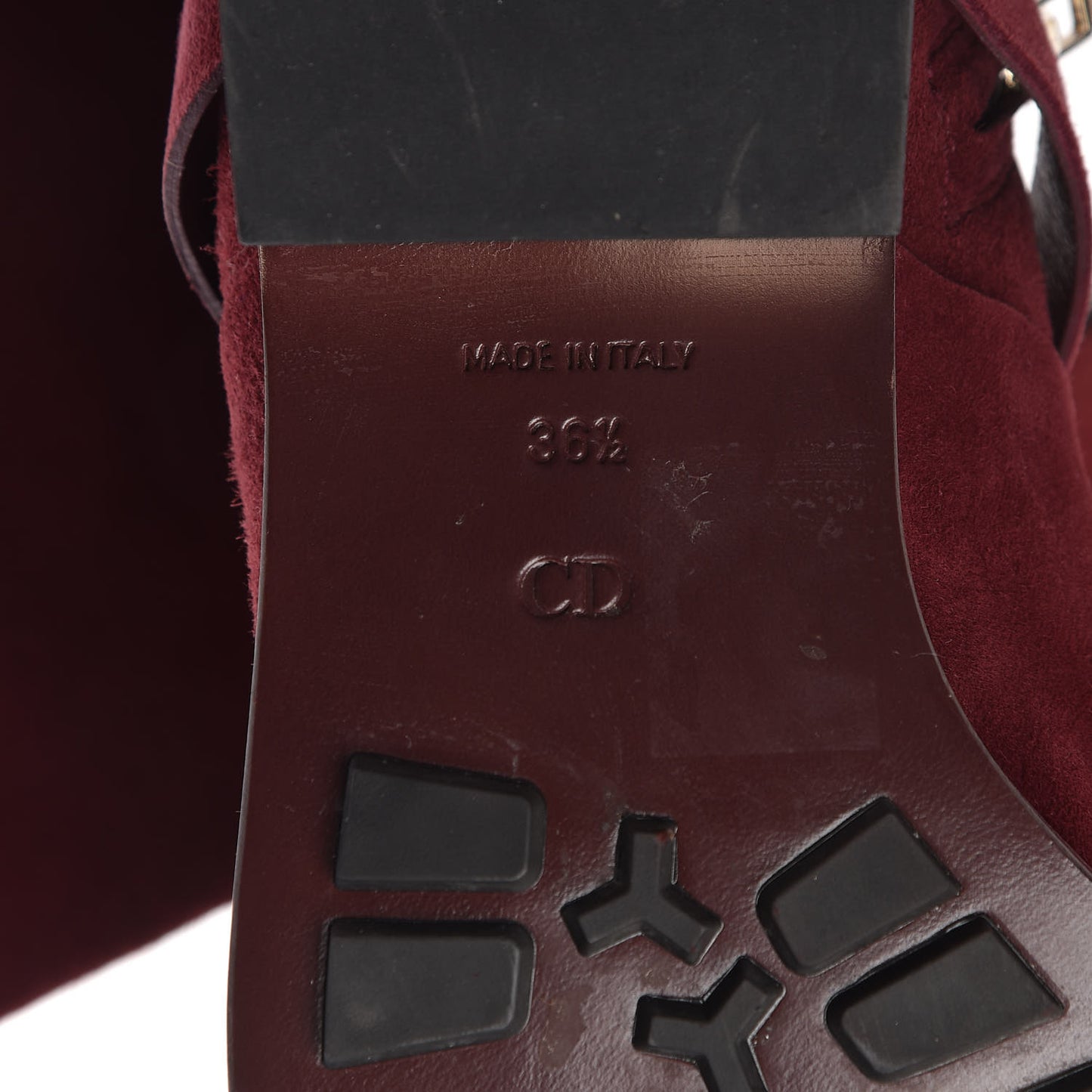 Suede Knee High Boots 36.5 Burgundy